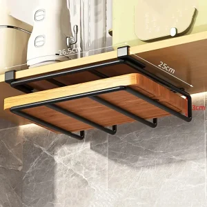 Under-Cabinet Hanging Rack with Hooks